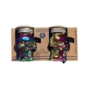 Circleware Rainbow Fusion Skull 4 Oz. Salt and Pepper Shaker with Handles